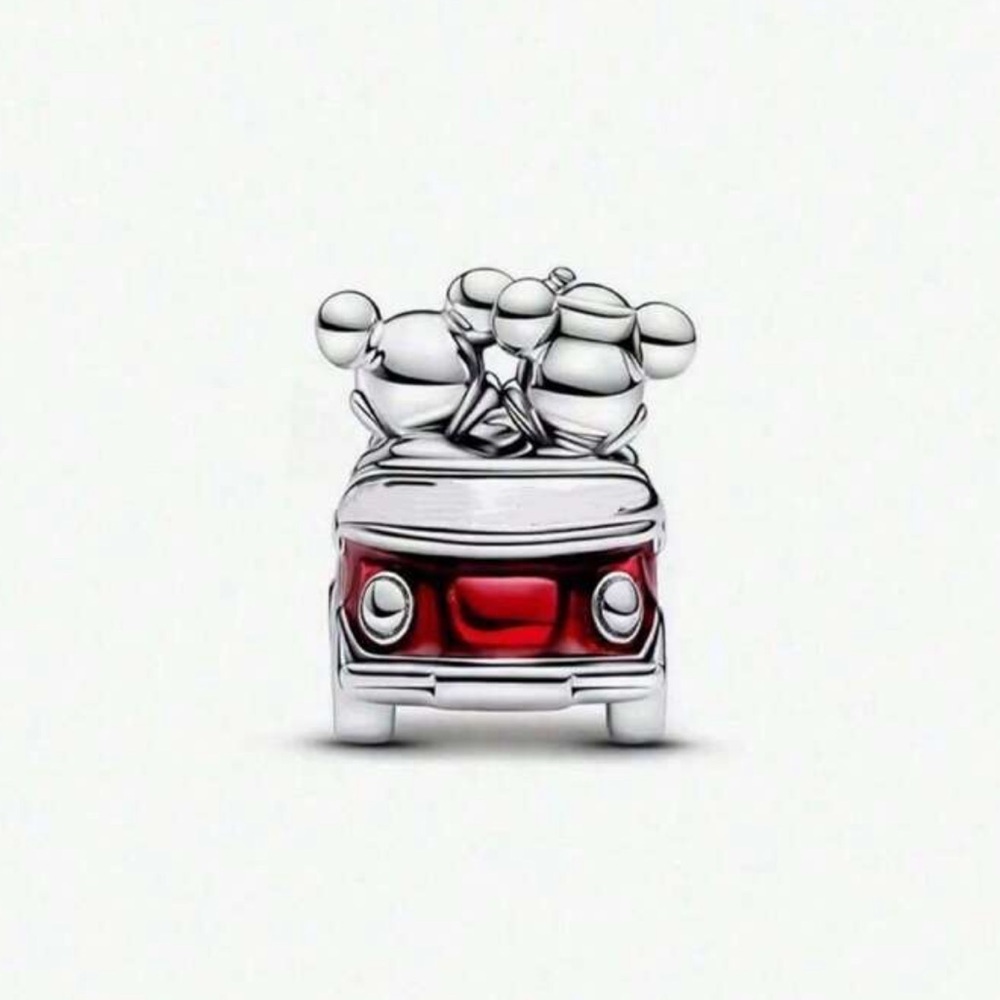 S925 Sterling Silver Disney Inspired Mickey & Minnie Red Car Charm - NWOT - Picture 2 of 4